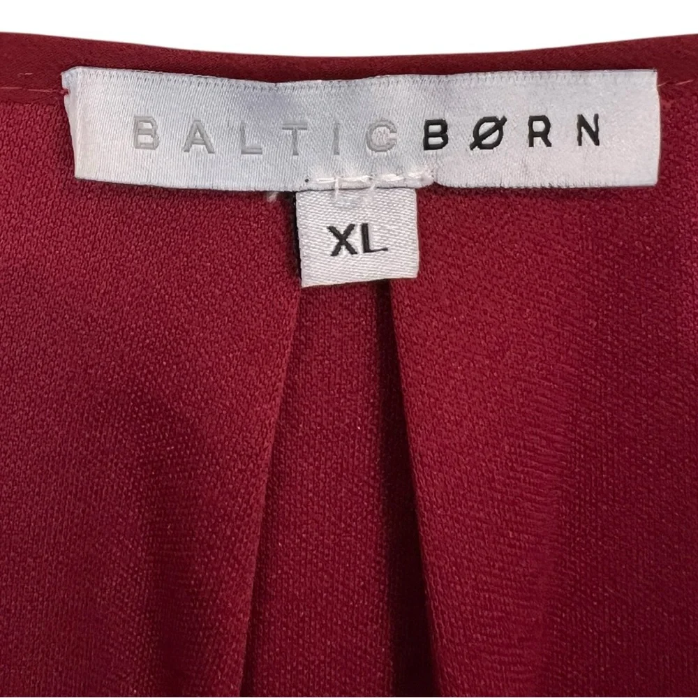 BALTIC BORN Burgundy Lydia Tie Waist Maxi Dress Flowy Romantic Size XL - Picture 7 of 13